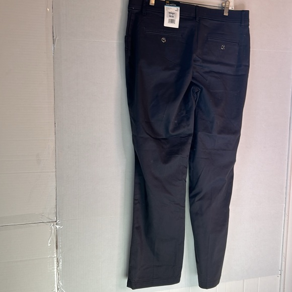 NWT Lee Flex Motion Reg Fit Straight Leg Mid Rise Black Dress Pants. Size 14S - Picture 2 of 16